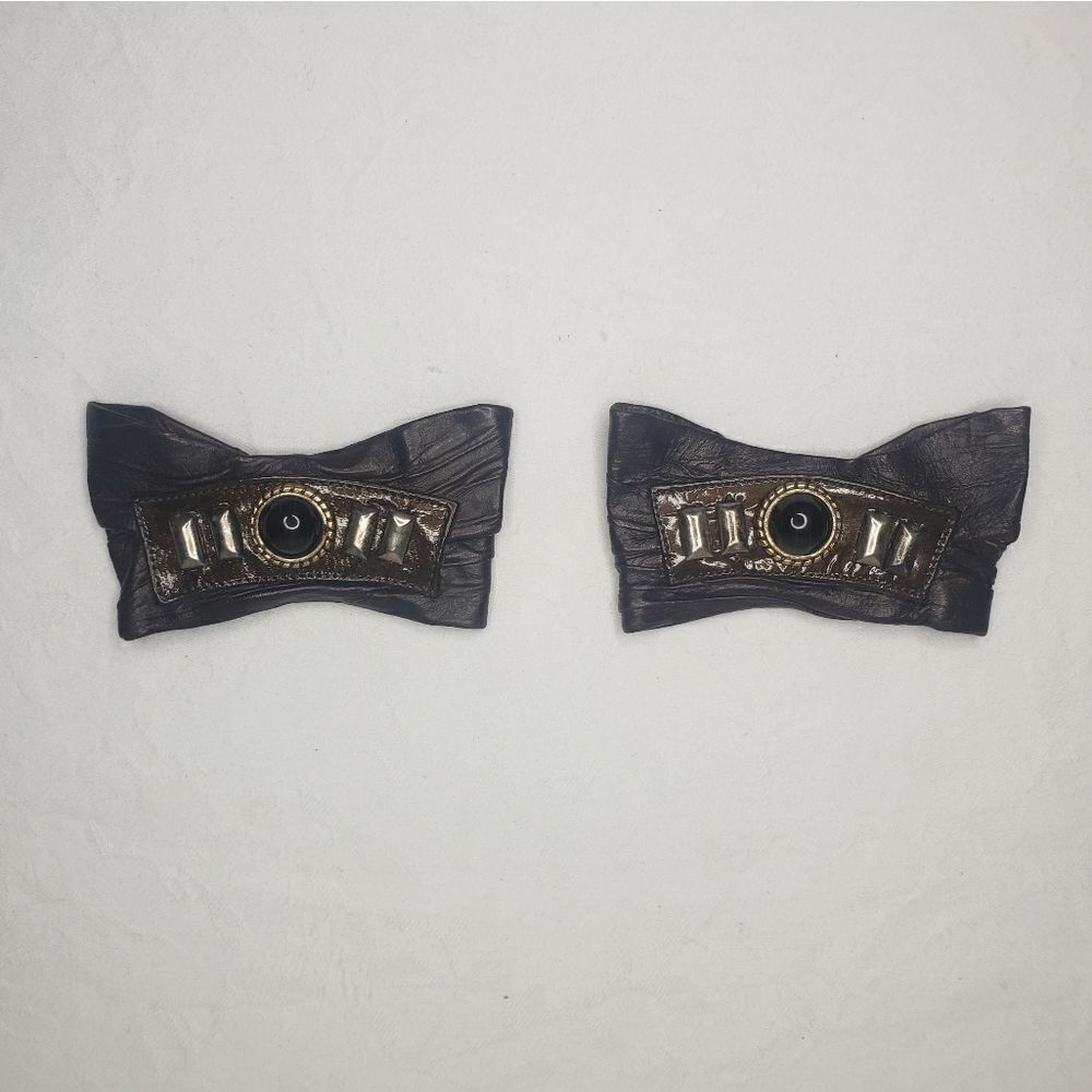 80s Leather Shoe Dress Clips